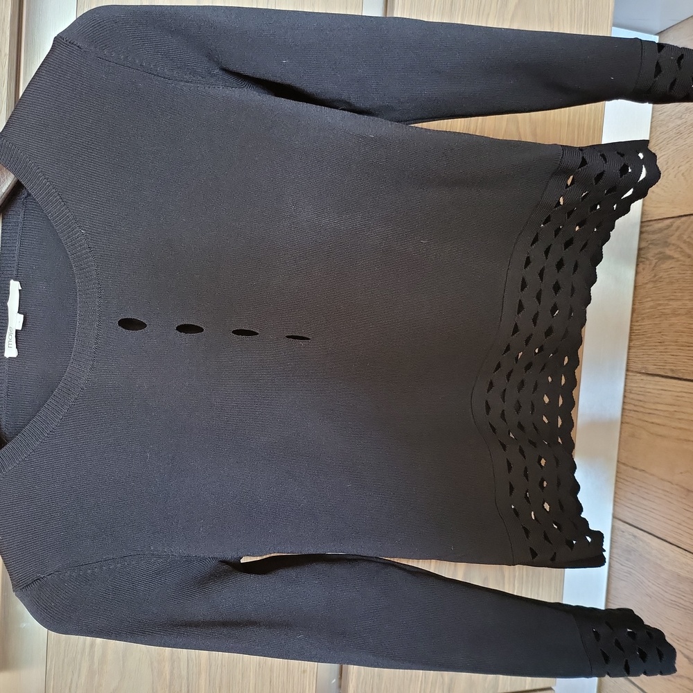 Black Long Sleeve Sweater with Cutout Design Size Small